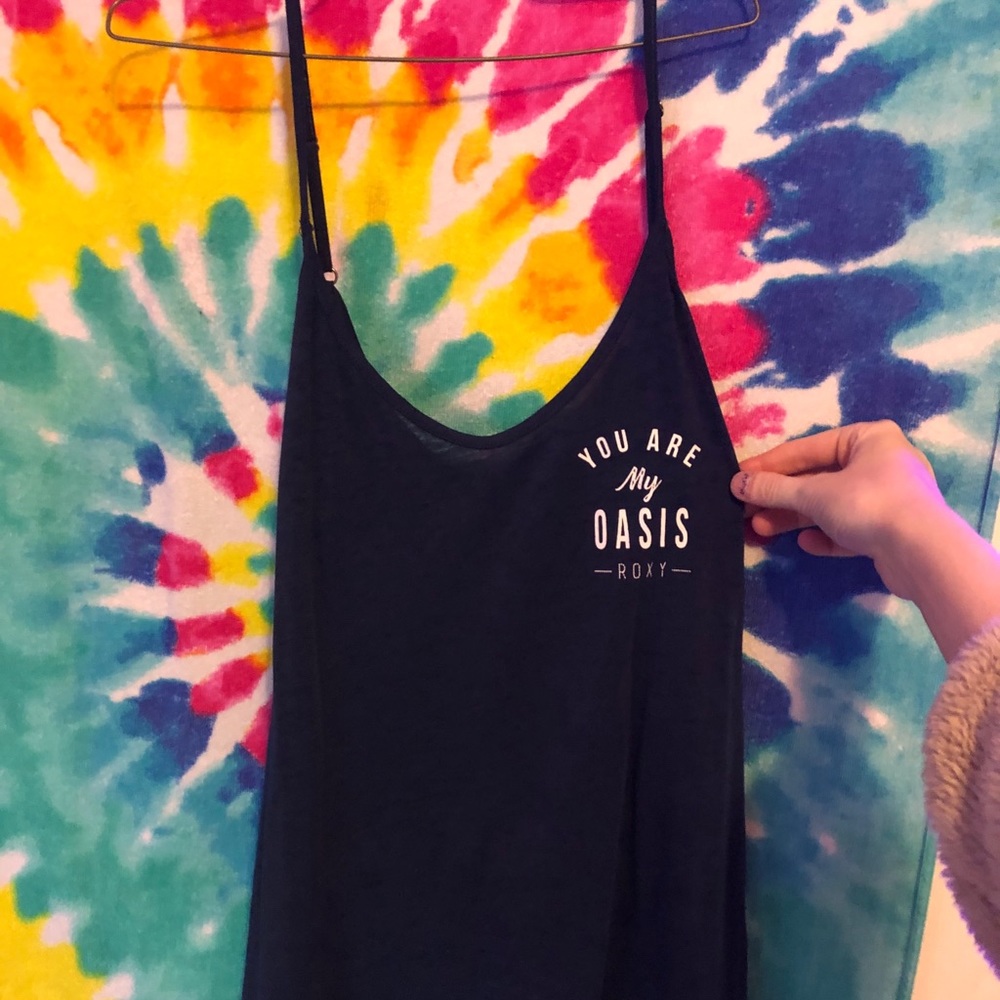 Dark blue flowy tank top